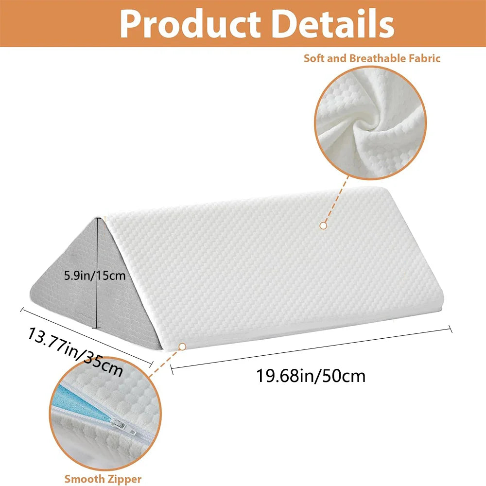 Triangle Wedge Pillow – Memory Foam Support for Back, Legs & Neck