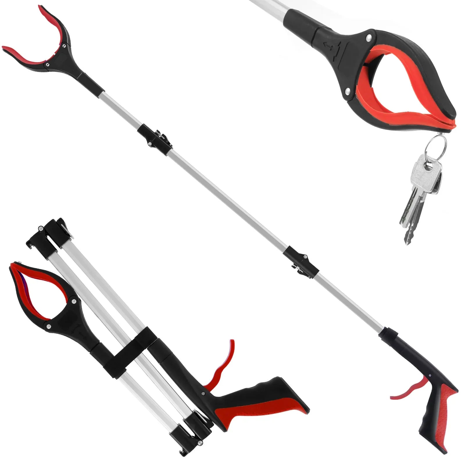43" Upgraded Foldable Grabber Tool with Magnetic 360° Swivel Clip for Elderly & Disabled