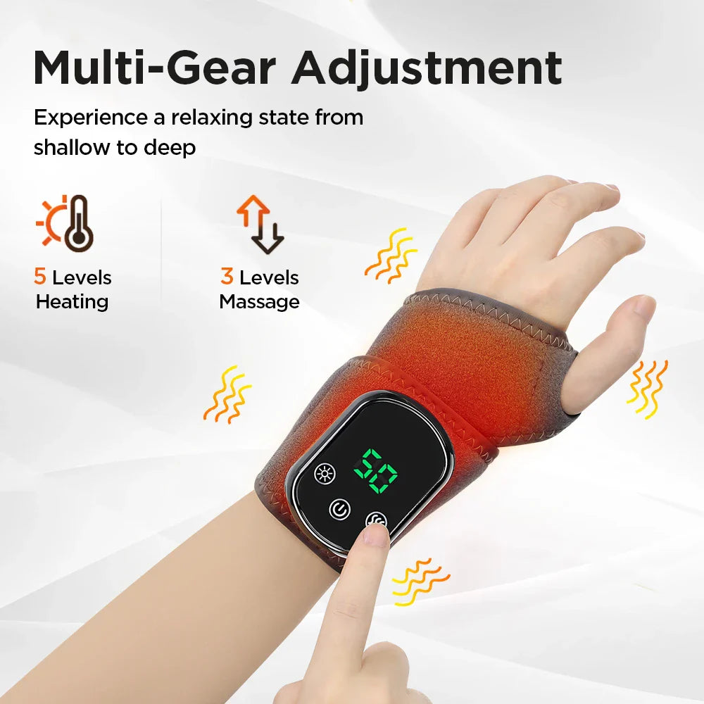 Electric Heating Wrist Massager for Seniors – Gentle Heat & Vibration Therapy, Rechargeable