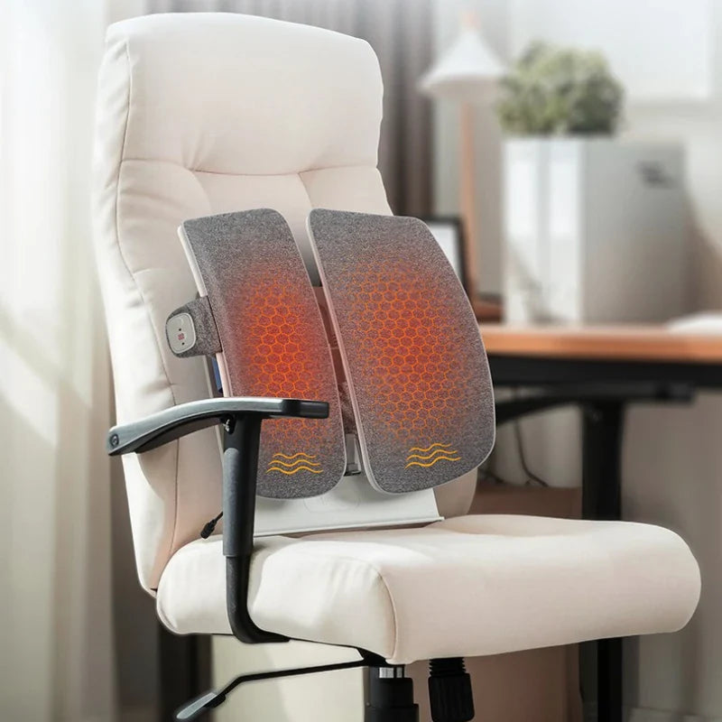 Ergonomic Heated Massage Back Support Cushion – Senior Comfort Edition