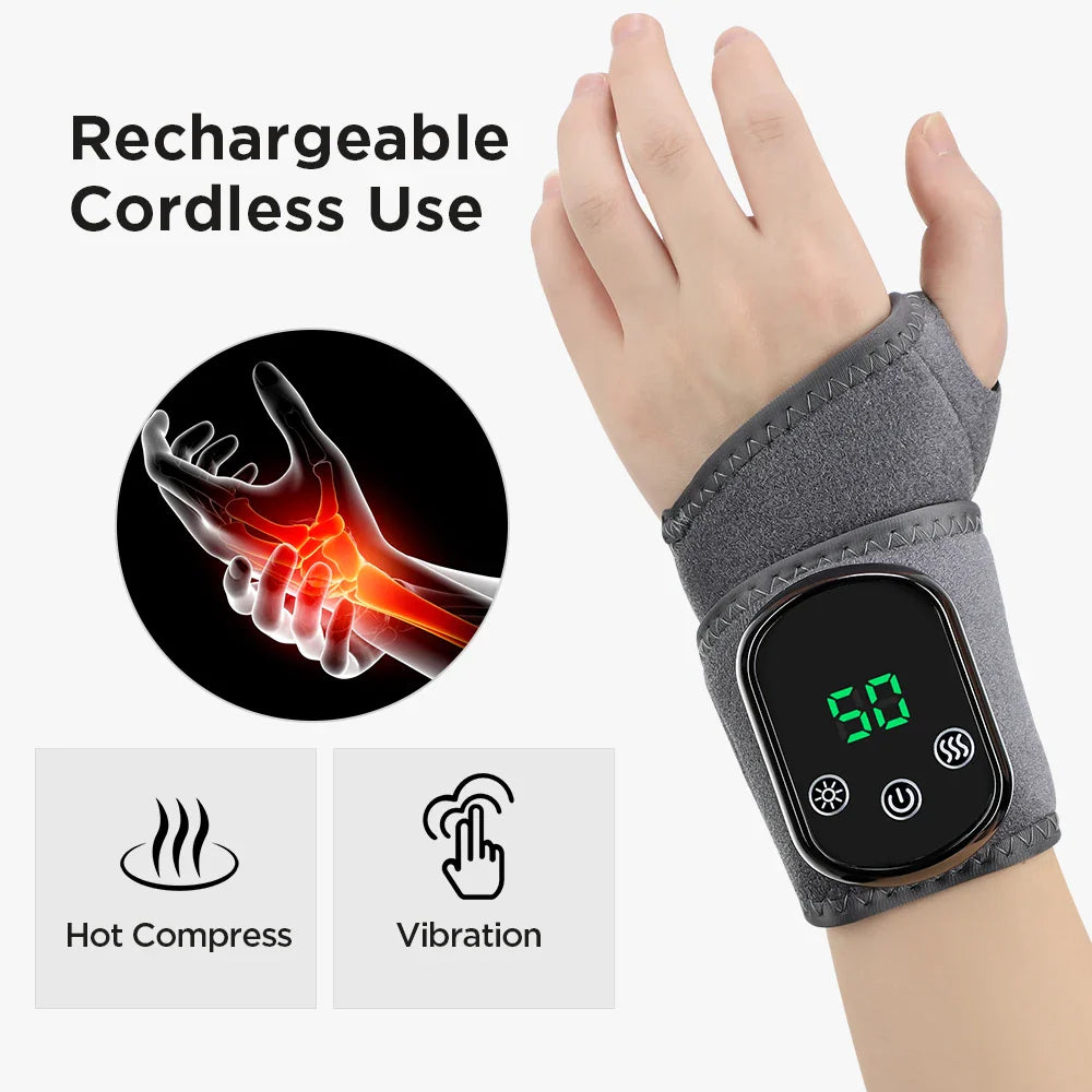 Electric Heating Wrist Massager for Seniors – Gentle Heat & Vibration Therapy, Rechargeable