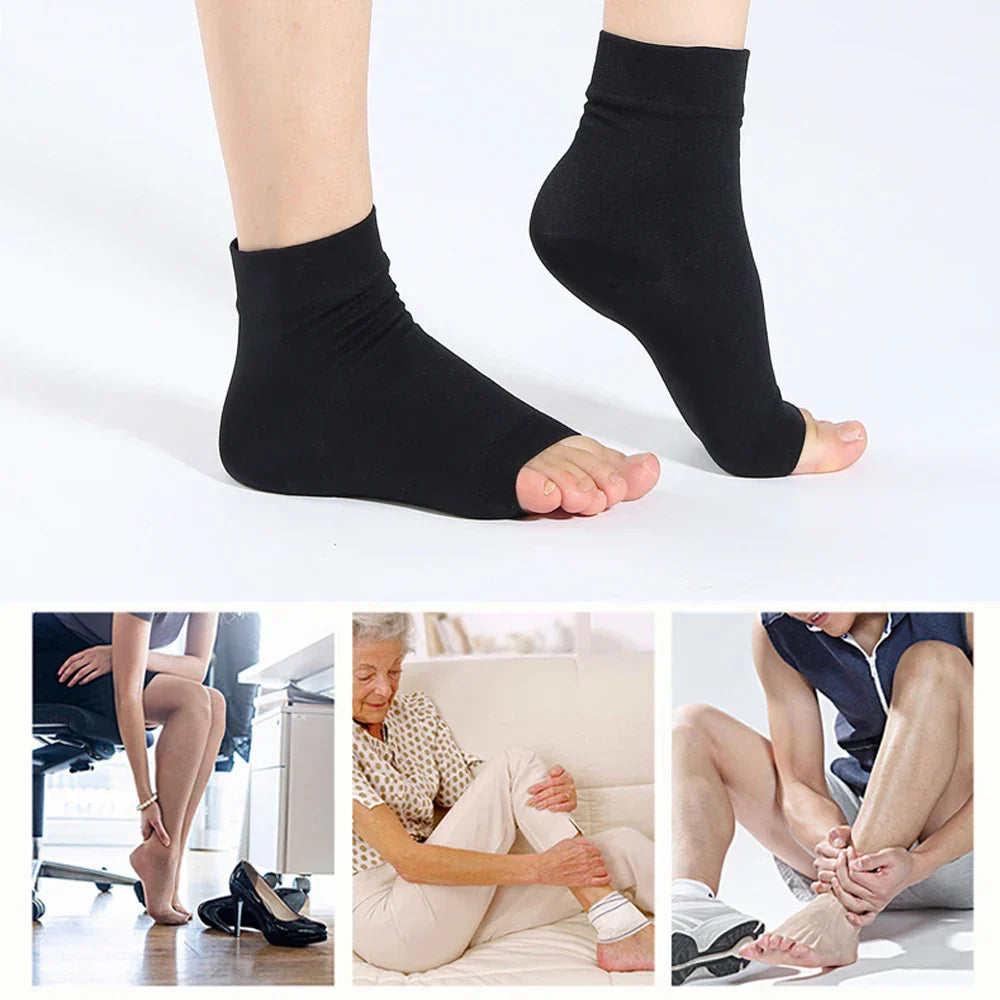 Open Toe Ankle Support Sleeve – Gentle Compression for Seniors