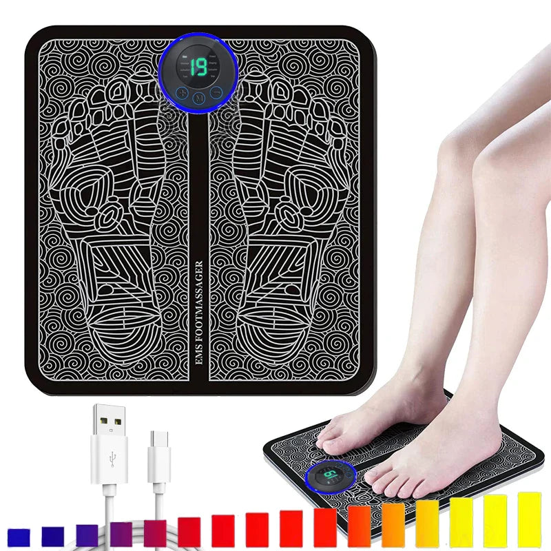 EMS Foot Massager Pad – 8 Modes, USB Rechargeable Comfort for Seniors