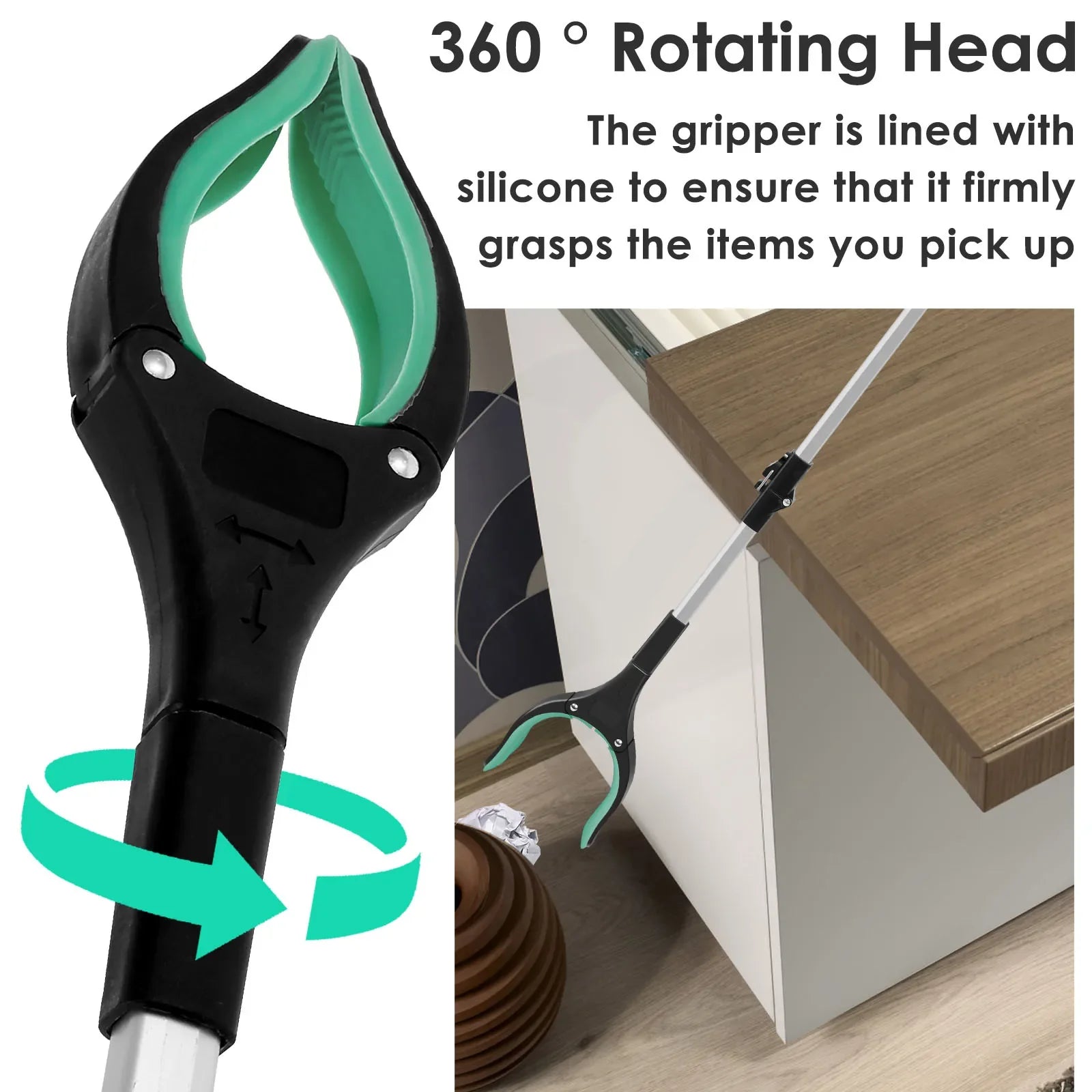 43" Upgraded Foldable Grabber Tool with Magnetic 360° Swivel Clip for Elderly & Disabled