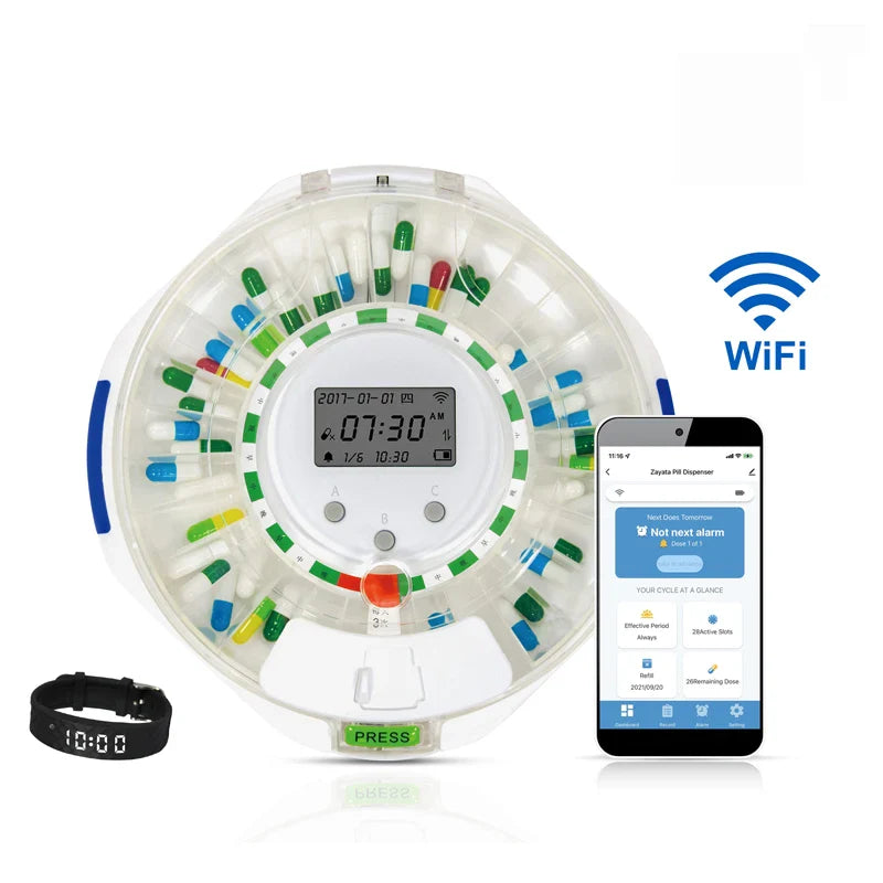 M126A Smart Pill Dispenser for Seniors – 28 Compartments & App Alerts