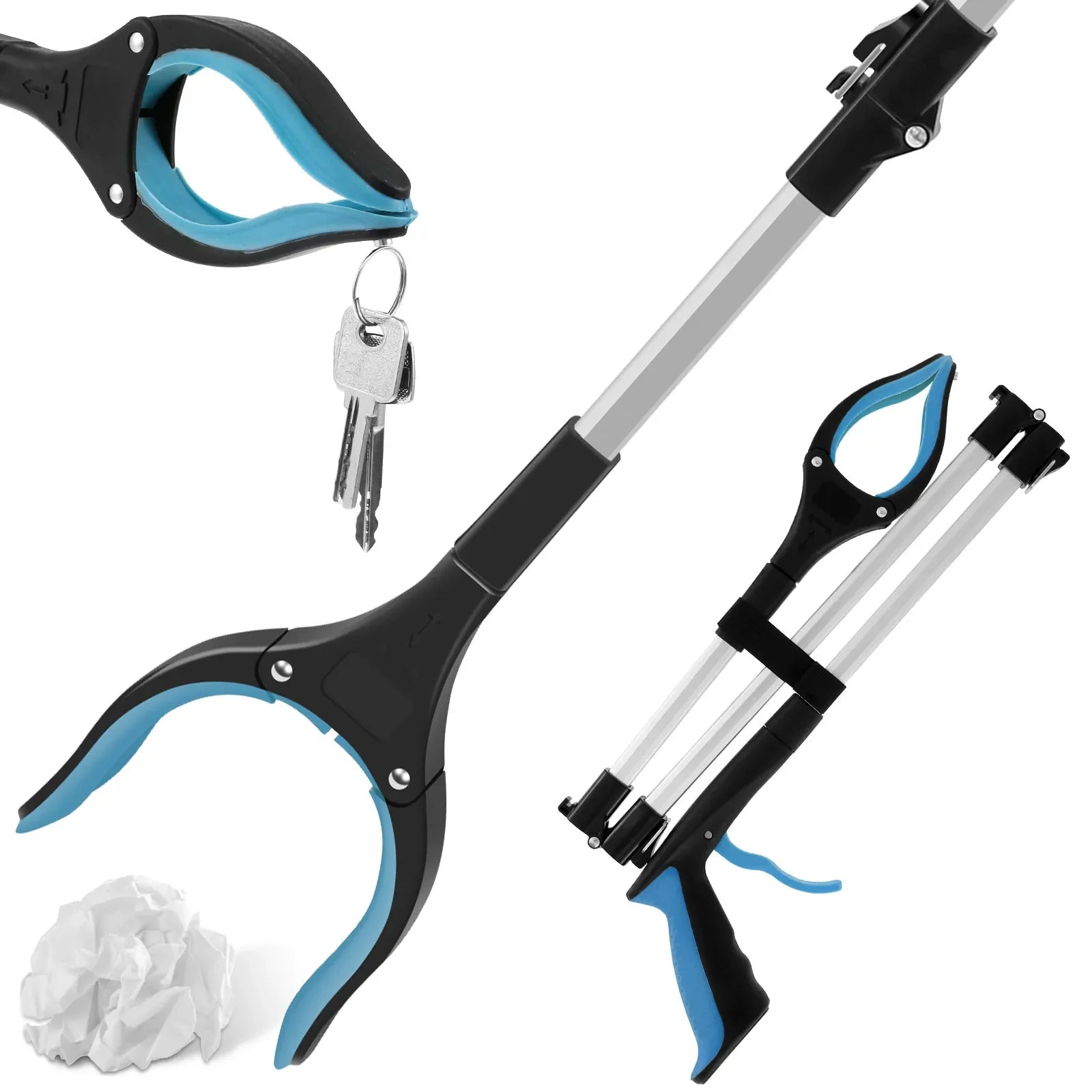 43" Upgraded Foldable Grabber Tool with Magnetic 360° Swivel Clip for Elderly & Disabled