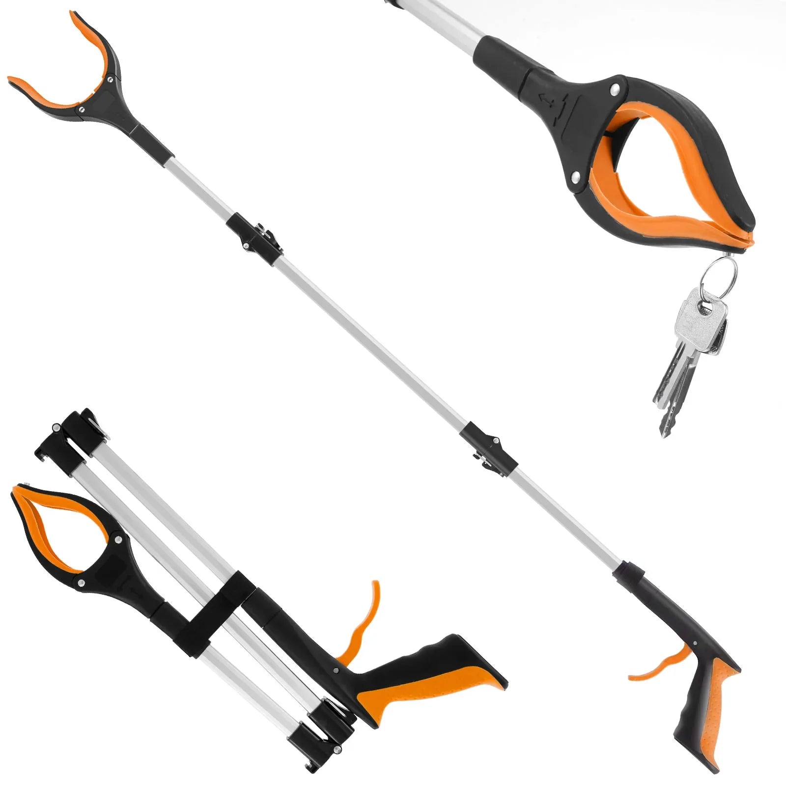 43" Upgraded Foldable Grabber Tool with Magnetic 360° Swivel Clip for Elderly & Disabled
