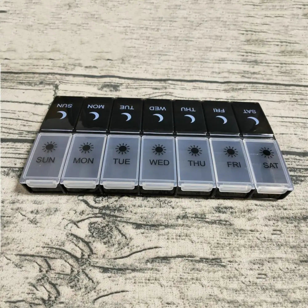 7-Day Pill Organizer Box – AM/PM Weekly Medicine Storage for Elderly
