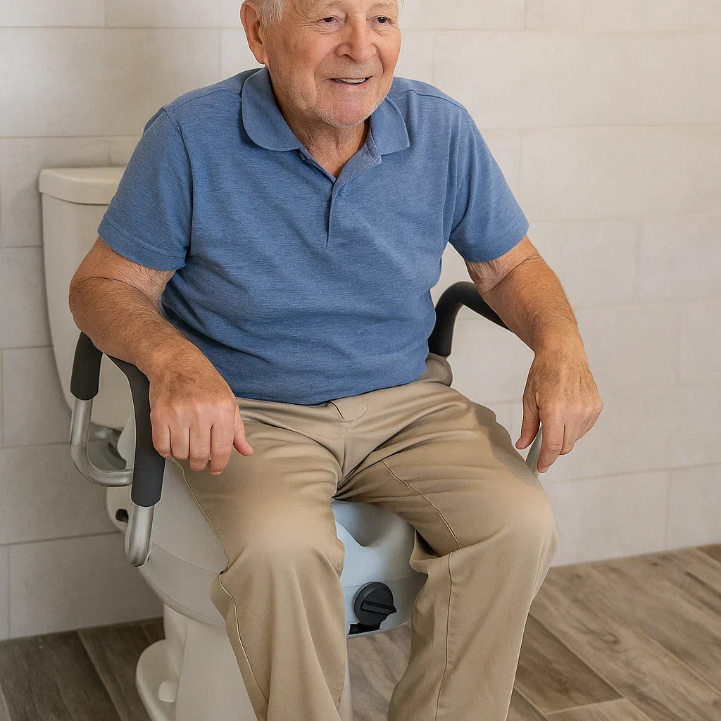 Toilet Seat Riser with Arms – Non-Slip, Adjustable Toilet Riser for Elderly