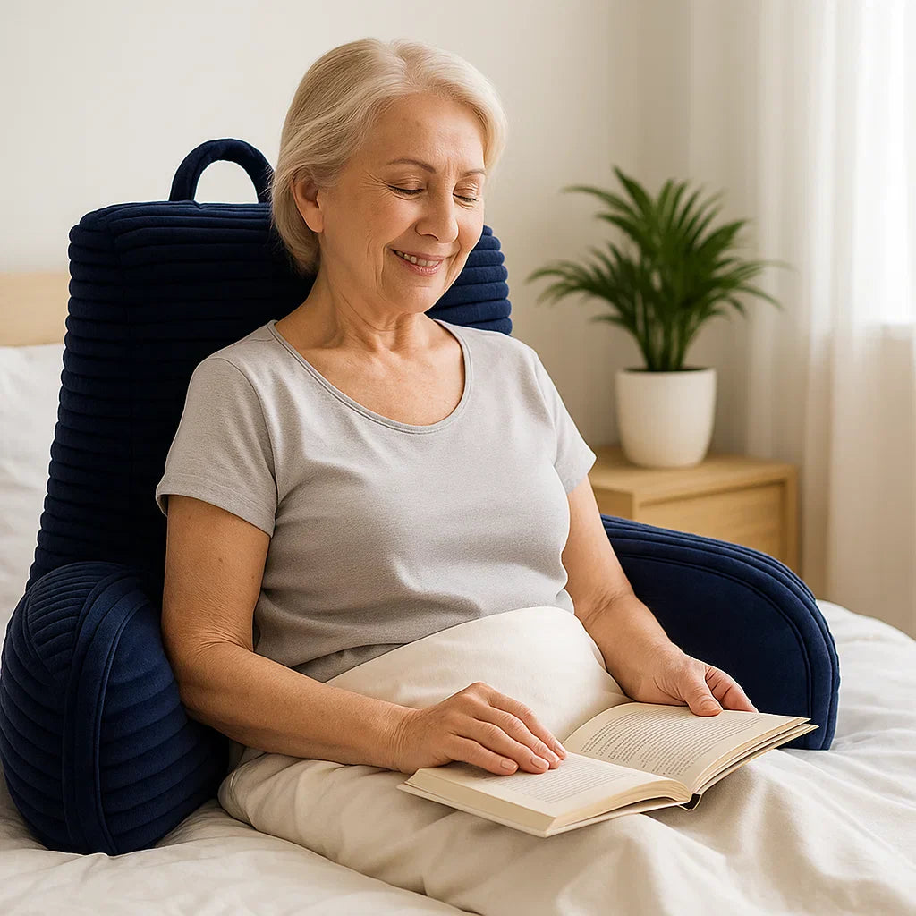 Reading Pillow for Bed – Gentle Back, Neck & Arm Support for Seniors