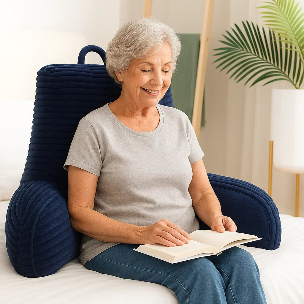 Reading Pillow for Bed – Gentle Back, Neck & Arm Support for Seniors