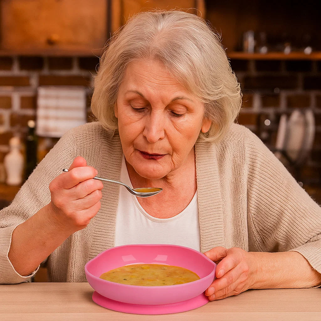 Adaptive Spillproof Plate for Seniors & Disabled – Suction Base Bowl for Easy Eating