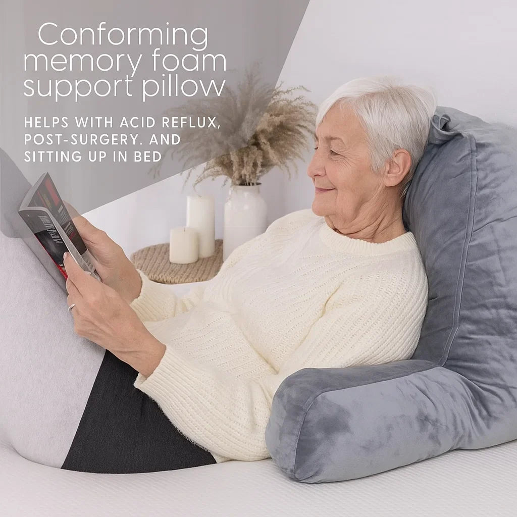 Reading Pillow for Bed Support – Gentle Back & Arm Comfort for Seniors