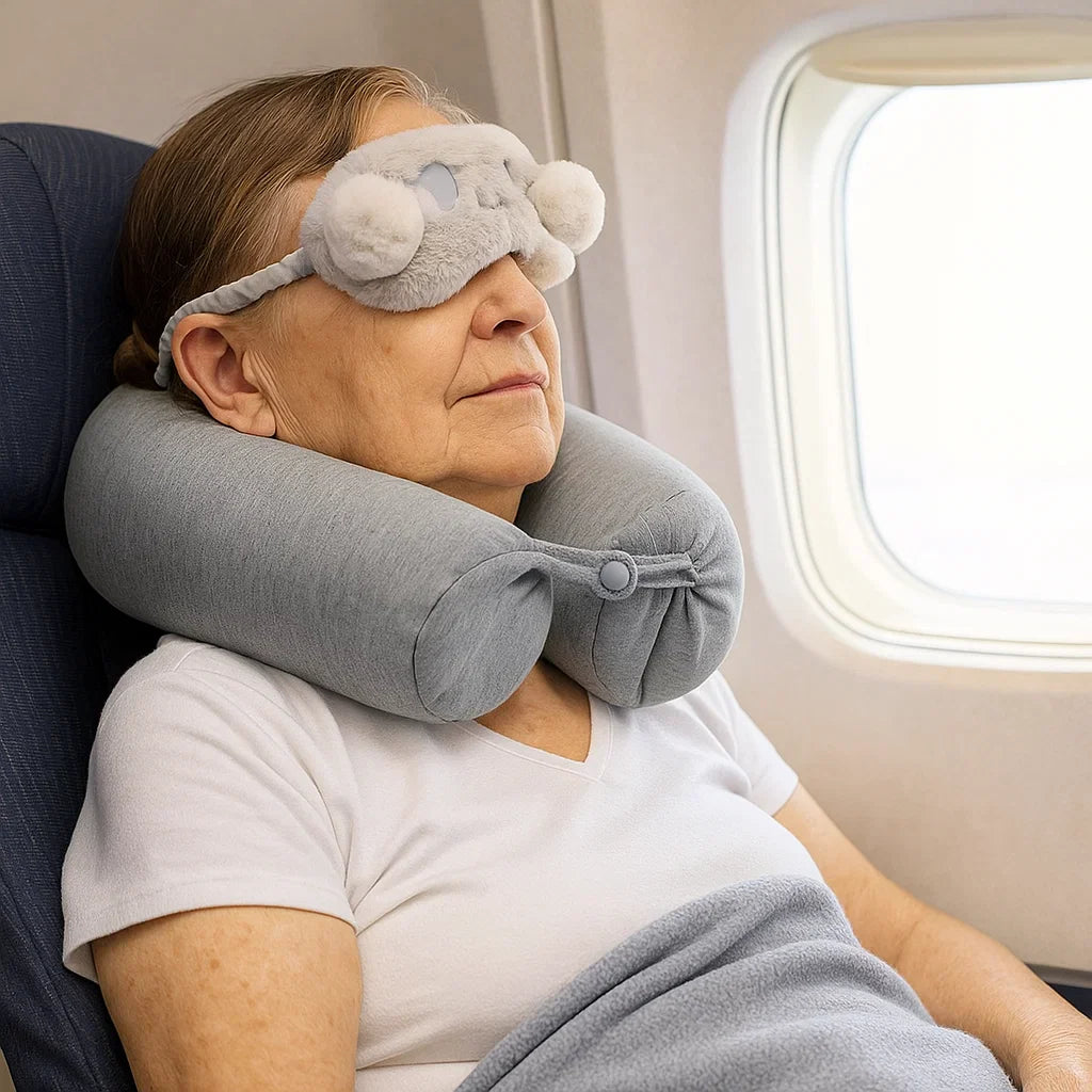 Memory Foam U-Shaped Neck Pillow – Travel & Cervical Support for Seniors