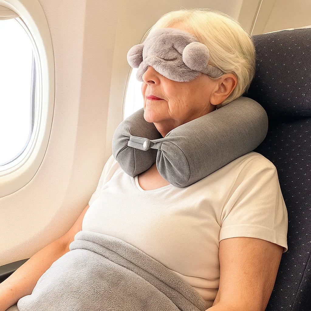 Memory Foam U-Shaped Neck Pillow – Travel & Cervical Support for Seniors