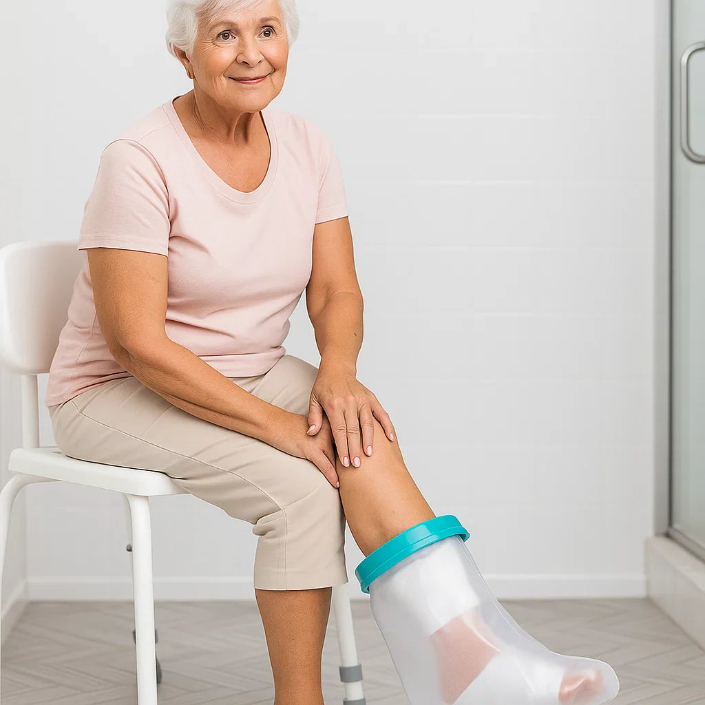 Reusable Waterproof Cast Cover – Keep Legs & Feet Dry for Seniors