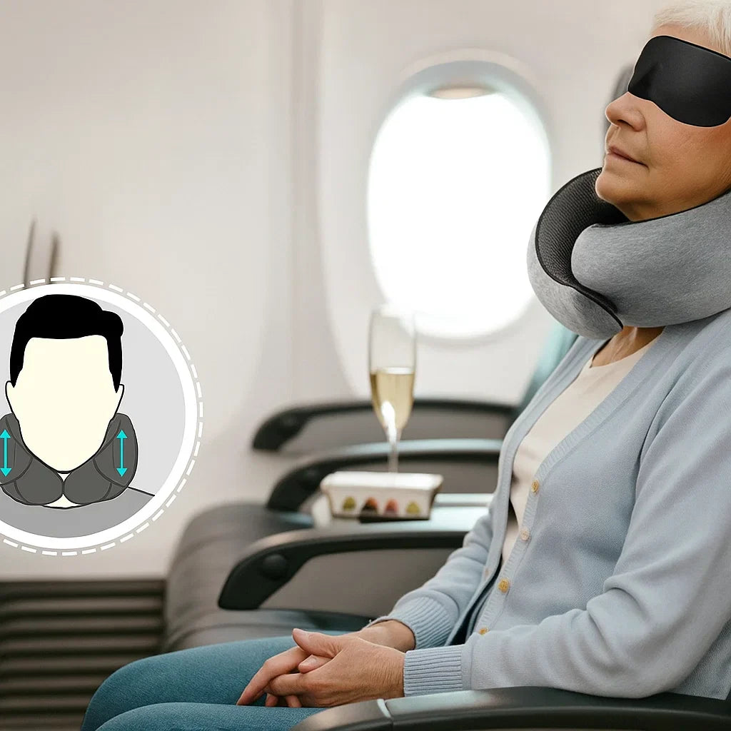 Portable Memory Foam Neck Pillow – Travel & Cervical Support for Seniors