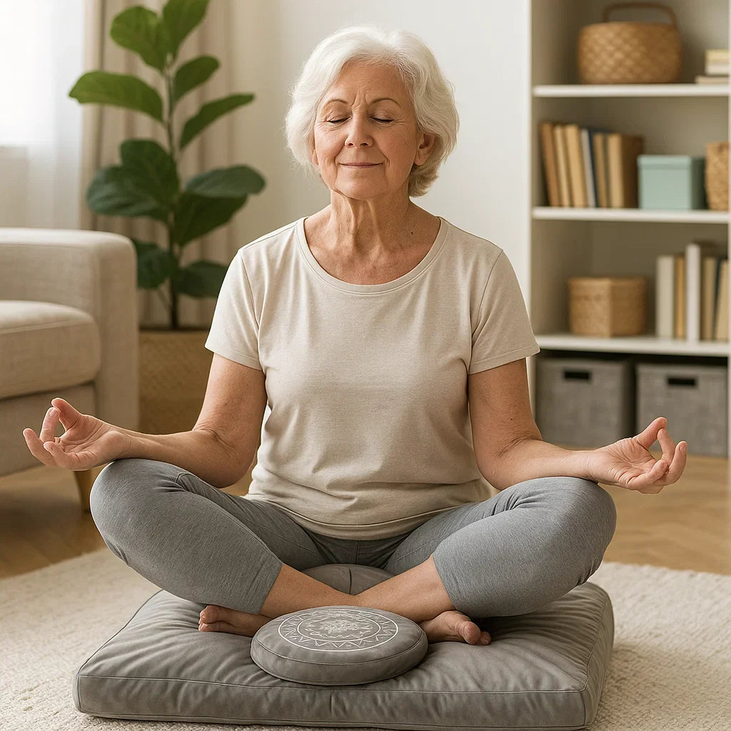 Meditation Cushion & Mat Set – Gentle Support for Seniors’ Comfort
