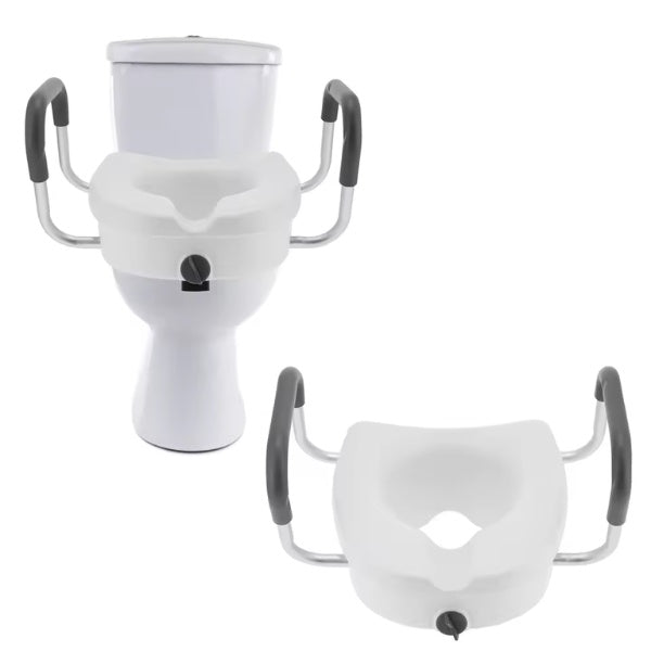 Toilet Seat Riser with Arms – Non-Slip, Adjustable Toilet Riser for Elderly