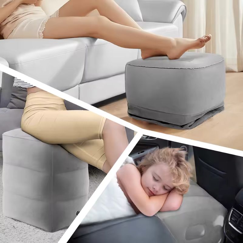 Travel Foot Rest Pillow – Adjustable Cushion for Flights, Car & Desk Use