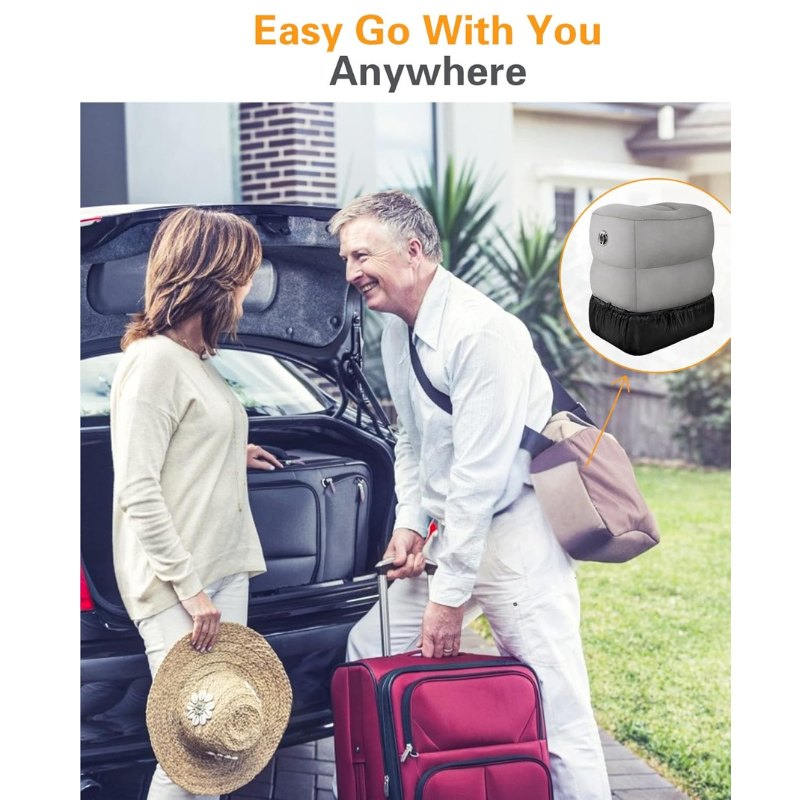 Travel Foot Rest Pillow – Adjustable Cushion for Flights, Car & Desk Use