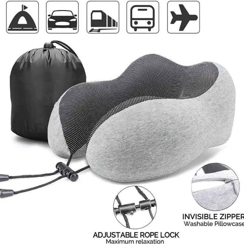 U Shape Neck Travel Pillow – Memory Foam Car Head & Neck Rest for Comfort
