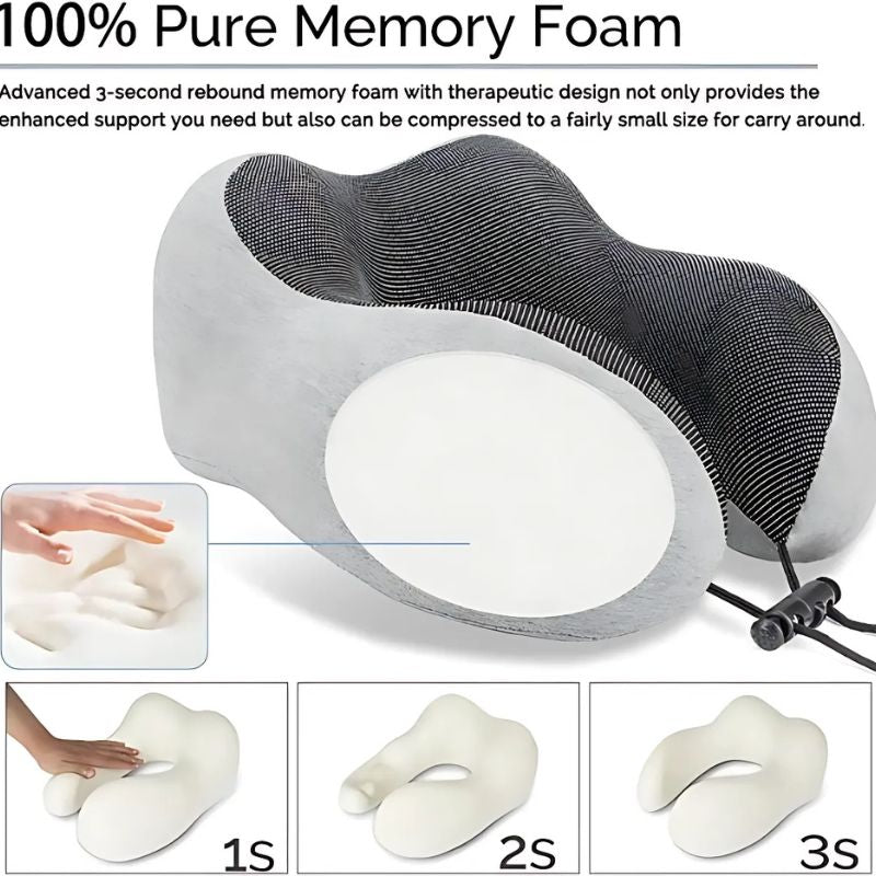 U Shape Neck Travel Pillow – Memory Foam Car Head & Neck Rest for Comfort