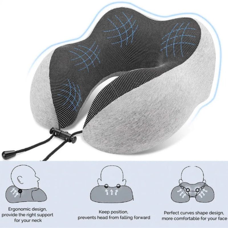 U Shape Neck Travel Pillow – Memory Foam Car Head & Neck Rest for Comfort