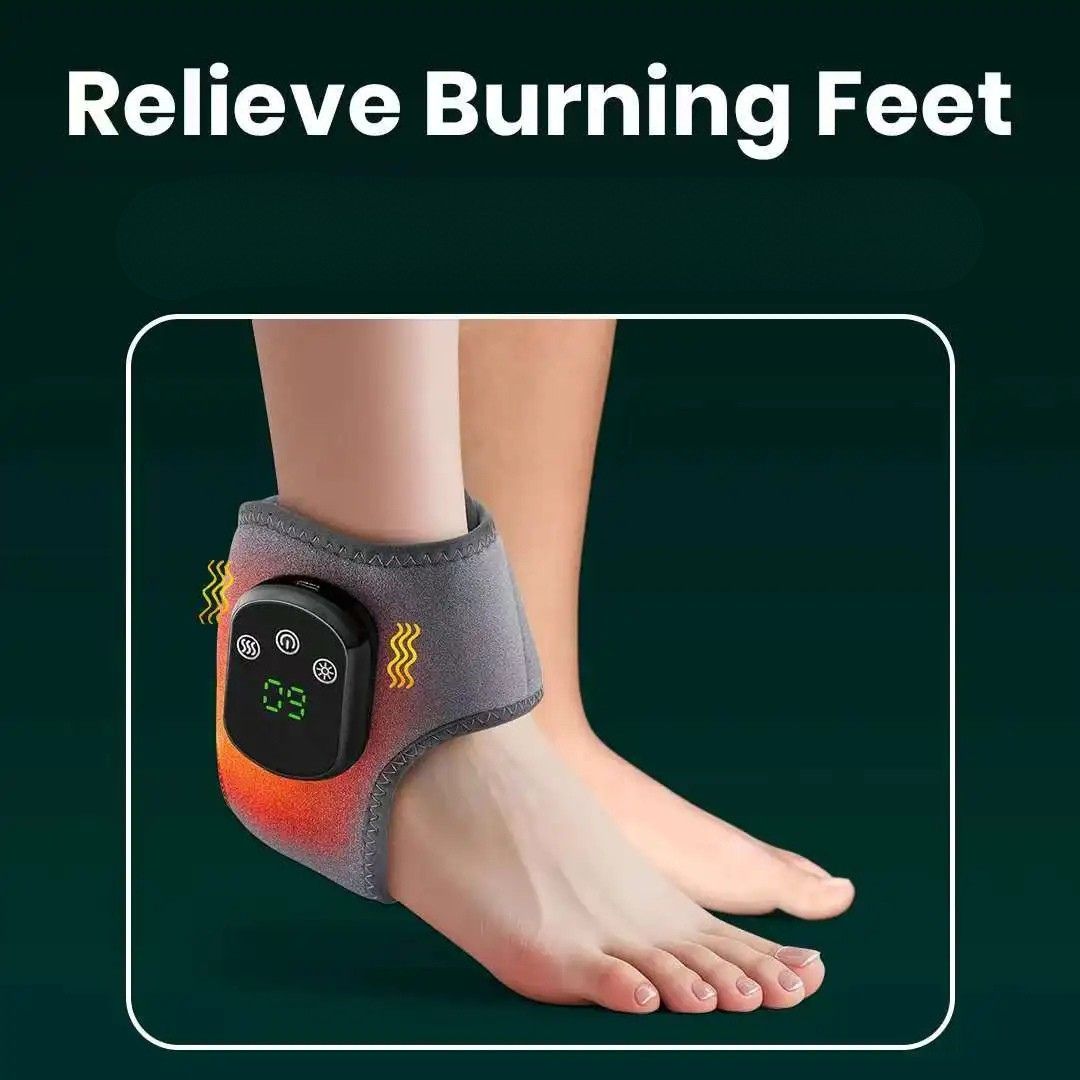 3-in-1 Electric Ankle Massager – 5-Level Heat, Vibration & Compression for Foot Relief