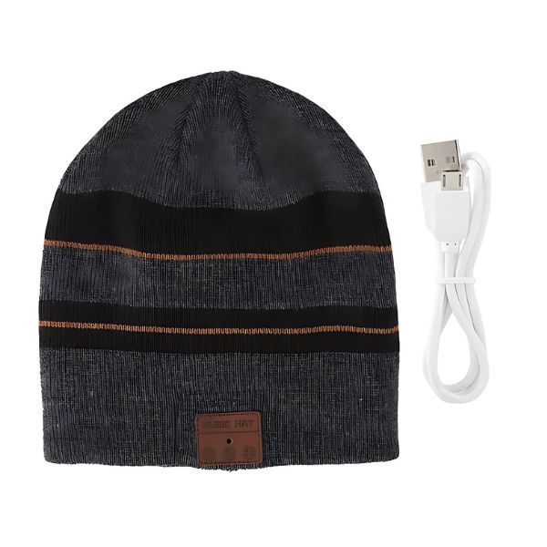 Outdoor Warm Running Hat for Seniors - Bluetooth-Compatible Knitted Beanie