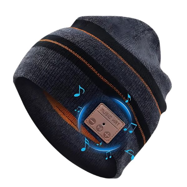 Outdoor Warm Running Hat for Seniors - Bluetooth-Compatible Knitted Beanie