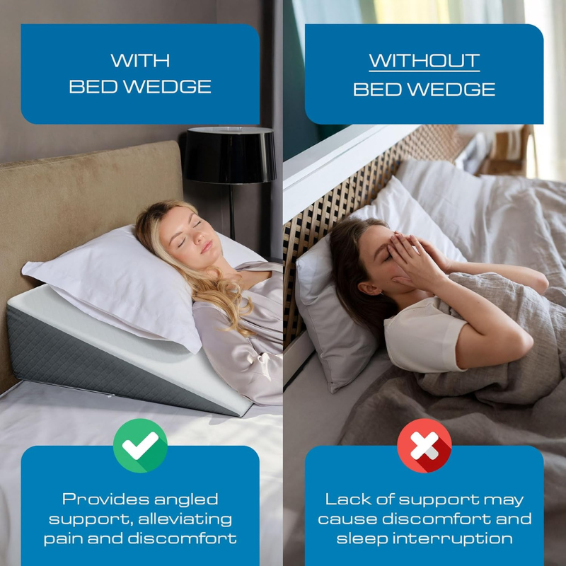 Wedge Pillow for Sleeping – Soft Memory Foam Triangle for Seniors