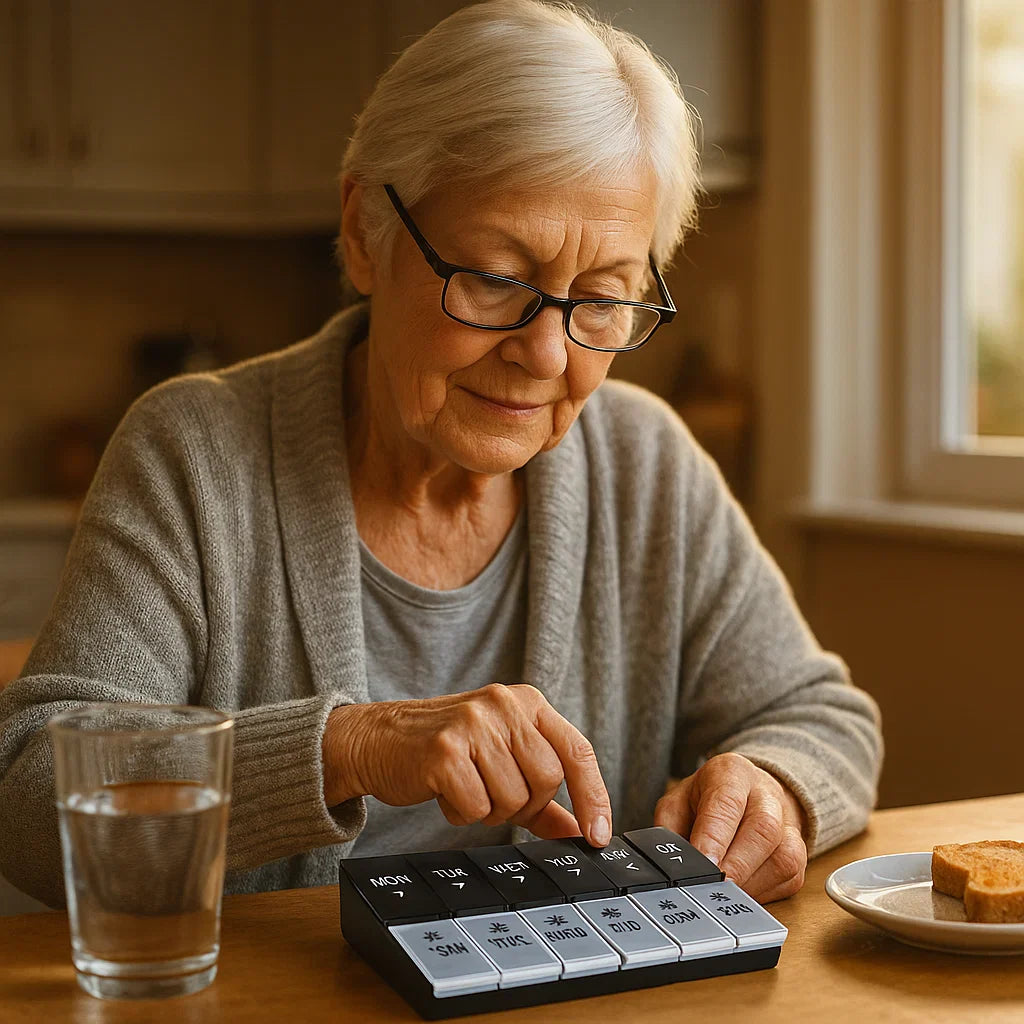 7-Day Pill Organizer Box – AM/PM Weekly Medicine Storage for Elderly