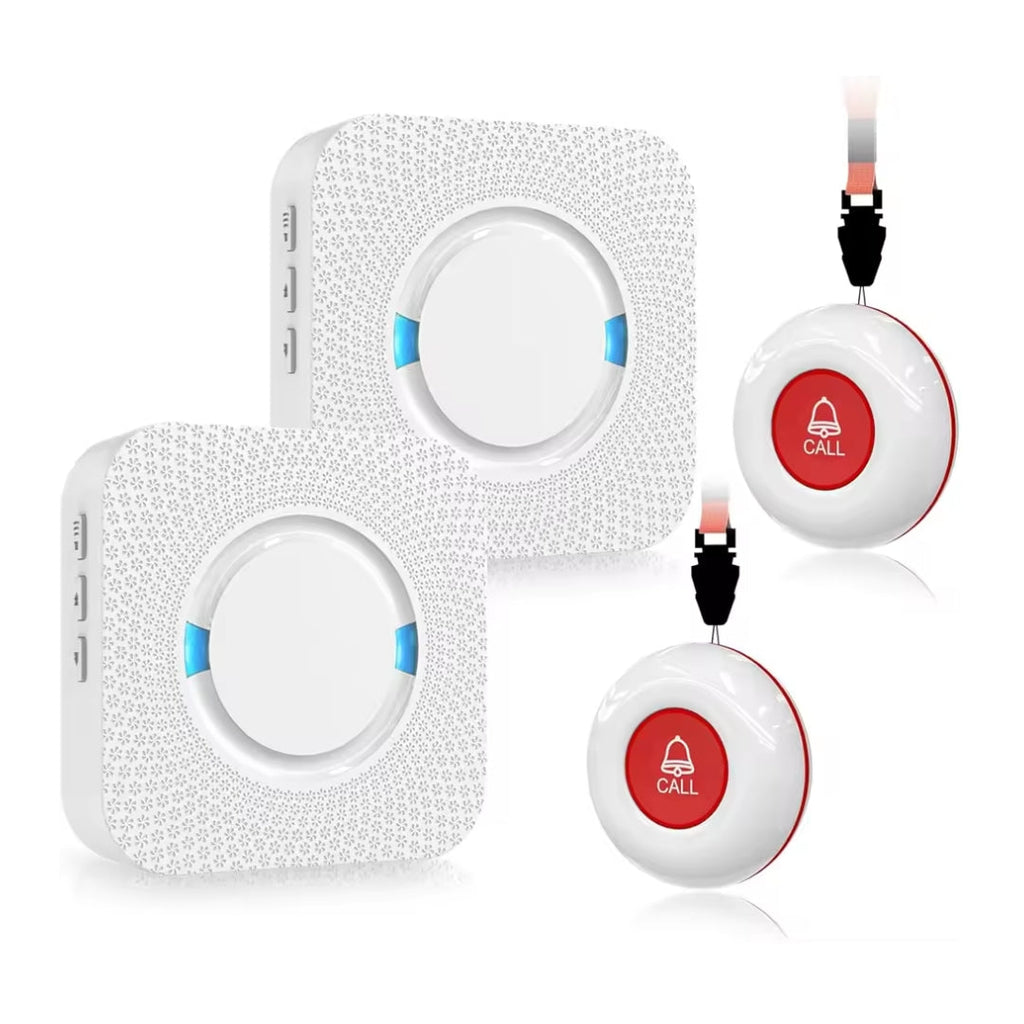 Wireless Caregiver Pager System – 2 SOS Call Buttons & 2 Receivers for Elderly Care