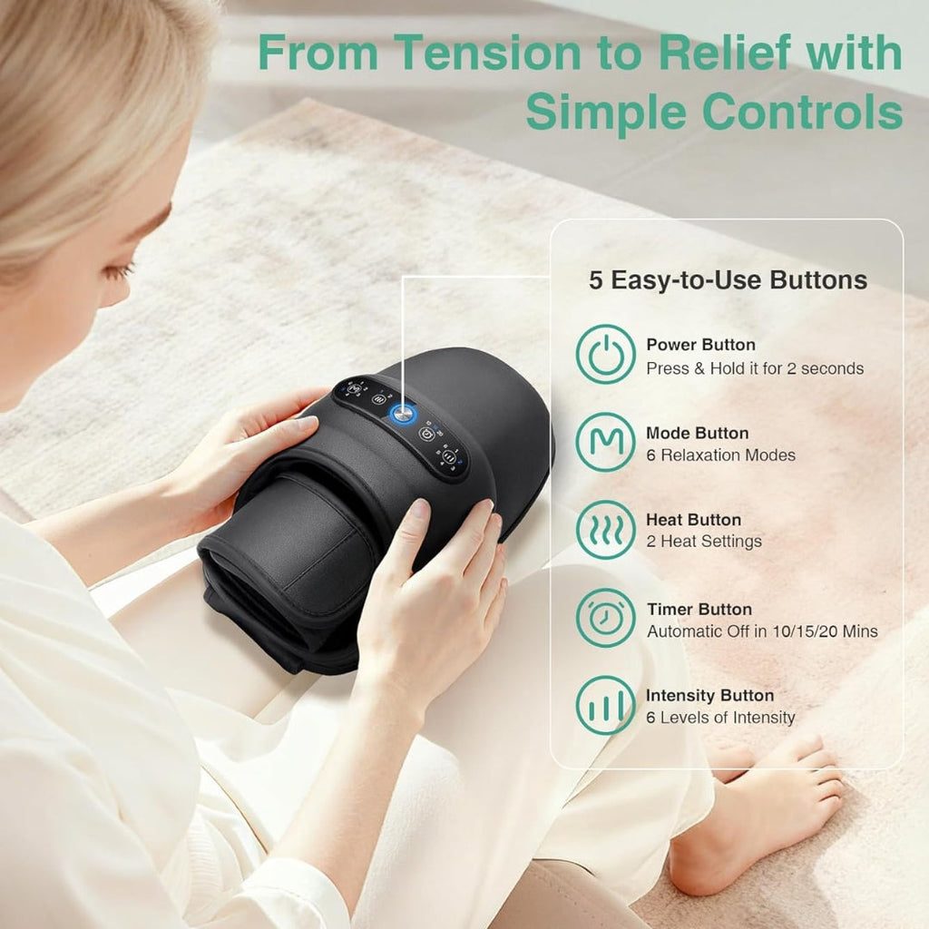 Wireless Electric Hand Massager – Air Compression & Gentle Heat for Relaxing Hand Comfort
