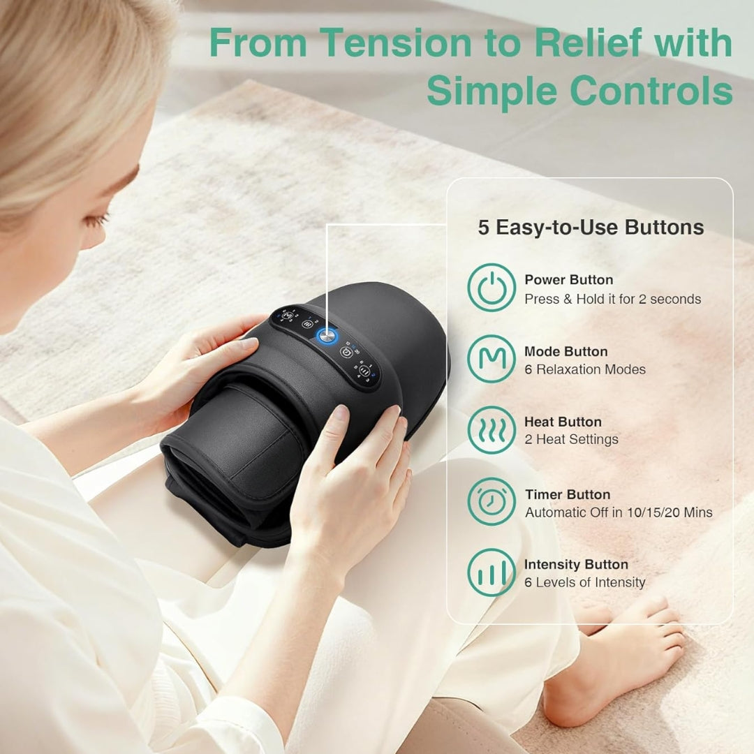 Wireless Electric Hand Massager – Air Compression & Gentle Heat for Relaxing Hand Comfort