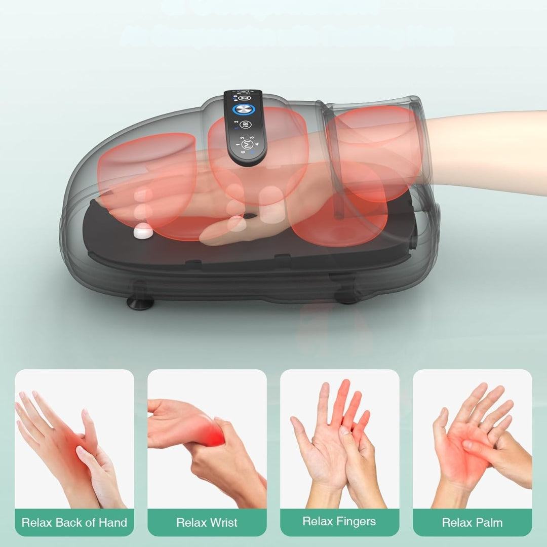 Wireless Electric Hand Massager – Air Compression & Gentle Heat for Relaxing Hand Comfort