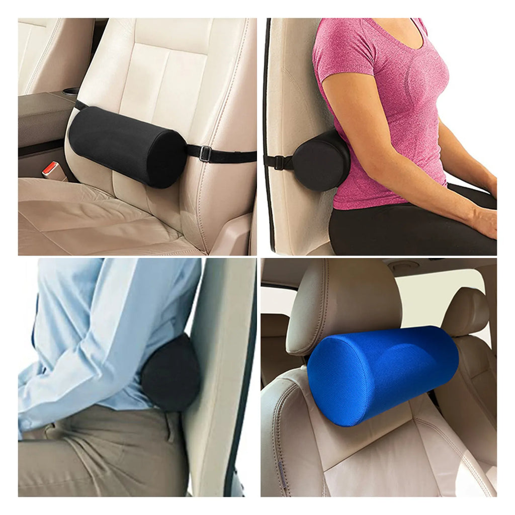 Lumbar Support Roller Cushion – Pain Relief for Office, Car & Back Comfort