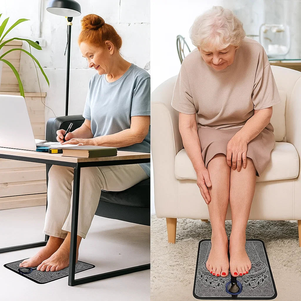EMS Foot Massager Pad – 8 Modes, USB Rechargeable Comfort for Seniors