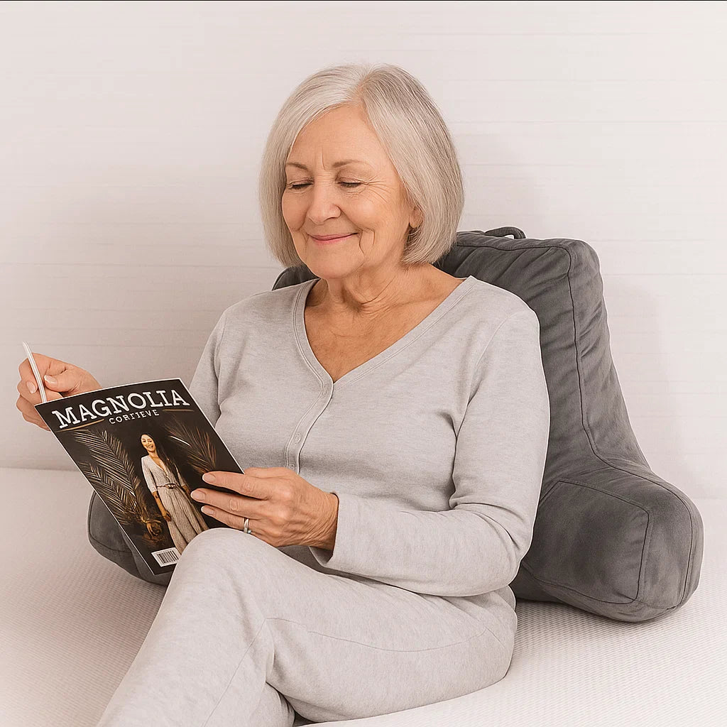 Reading Pillow for Bed Support – Gentle Back & Arm Comfort for Seniors