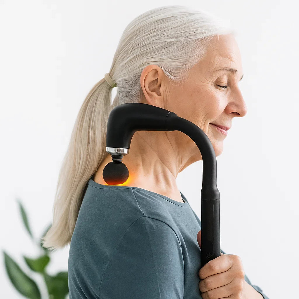 Rechargeable Long Handle Massager - 9-Speed Portable Comfort