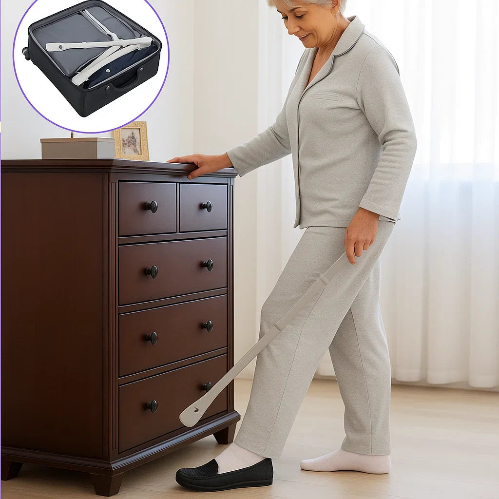 Long Handled Shoehorn & Sock Remover for Senior – 26” Adjustable Dressing Aid for Easy Use
