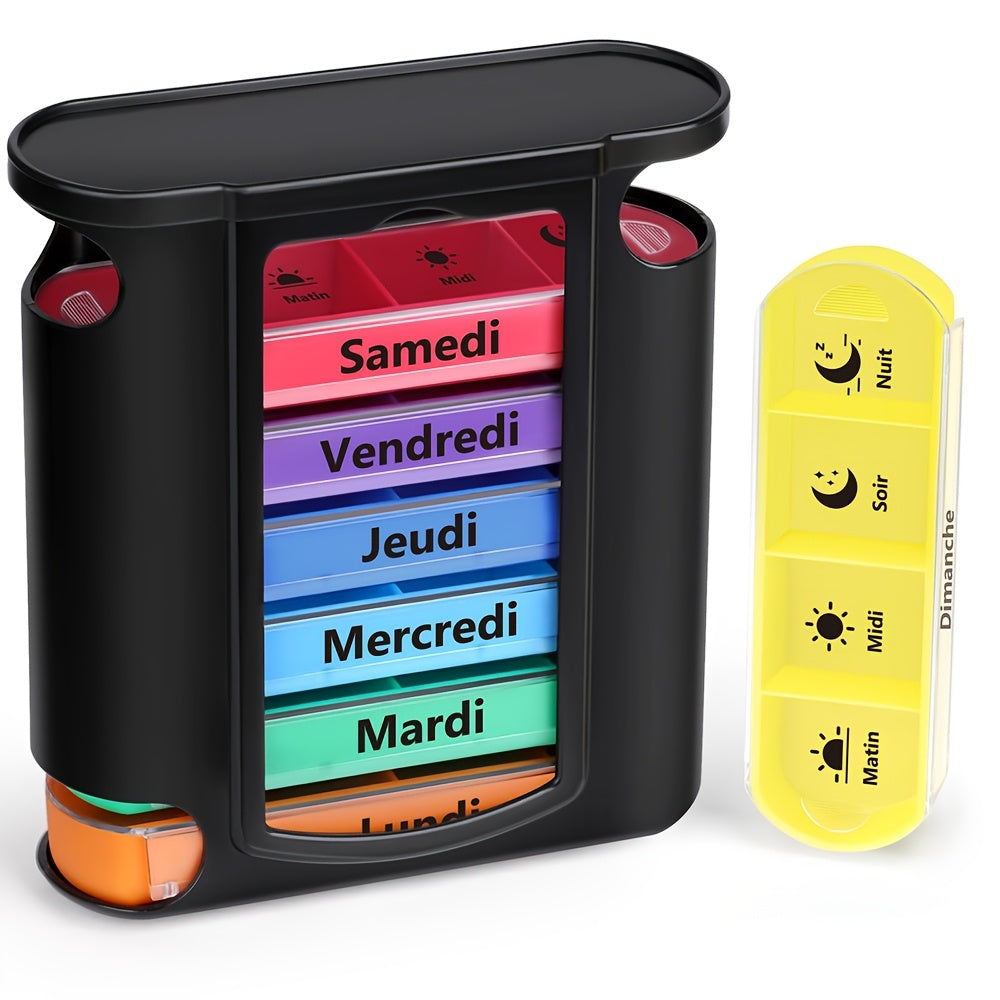 7 Days 4 Compartments - Convenient On-the-Go Pill Box - Senior Friendly Pill Box