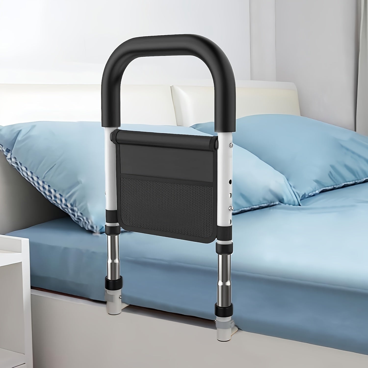 BedRise™ - Adjustable Bed Safety Rail for Elderly & Seniors with Storage Pocket