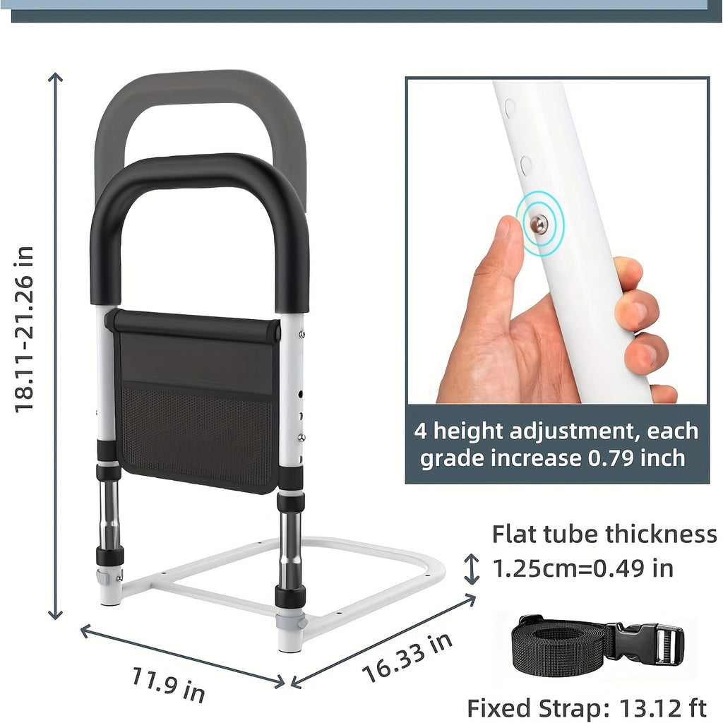 BedRise™ - Adjustable Bed Safety Rail for Elderly & Seniors with Storage Pocket