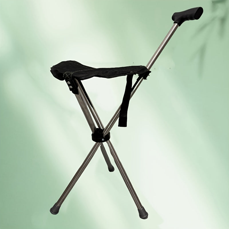 SitStick™ 2-in-1 Folding Cane Chair - 330lbs Capacity Walking Stick Converts to Seat