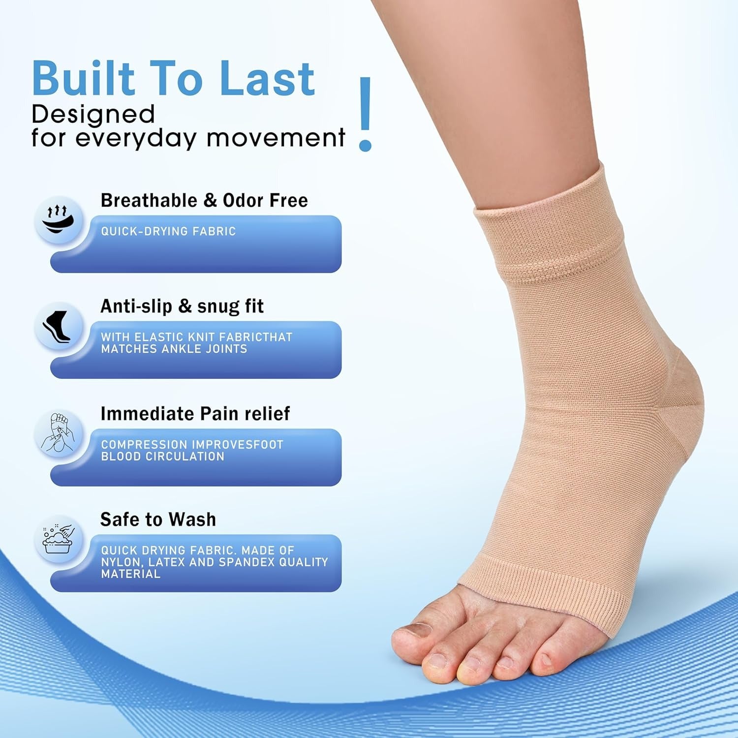 Open Toe Ankle Support Sleeve – Gentle Compression for Seniors