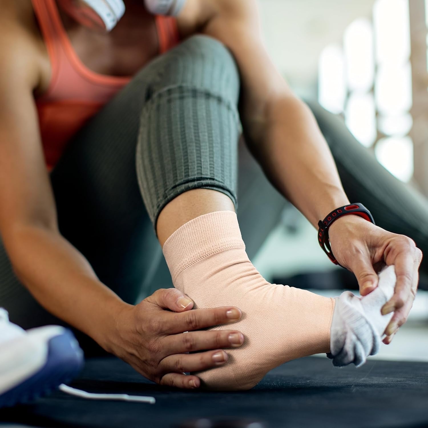 Open Toe Ankle Support Sleeve – Gentle Compression for Seniors