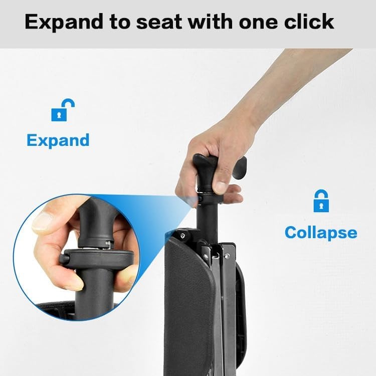 Folding Walking Cane with Seat – Lightweight Walking Stick for Seniors