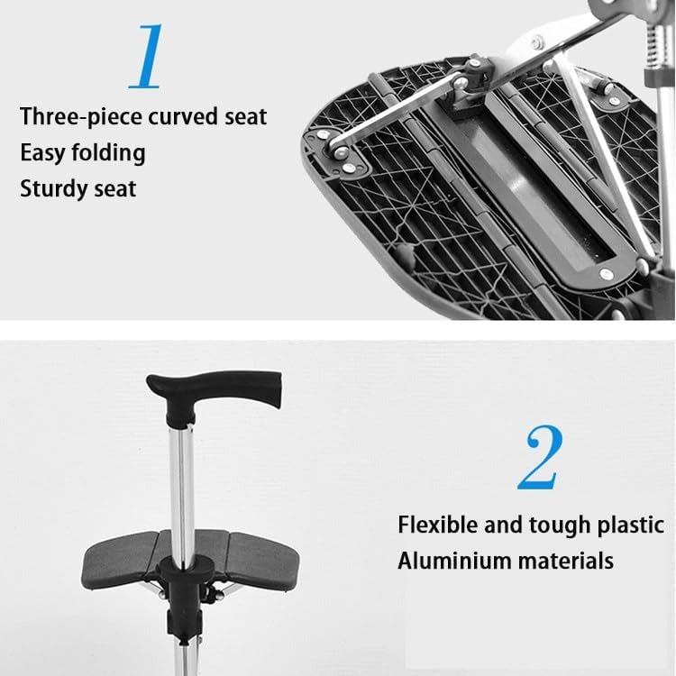 Folding Walking Cane with Seat – Lightweight Walking Stick for Seniors